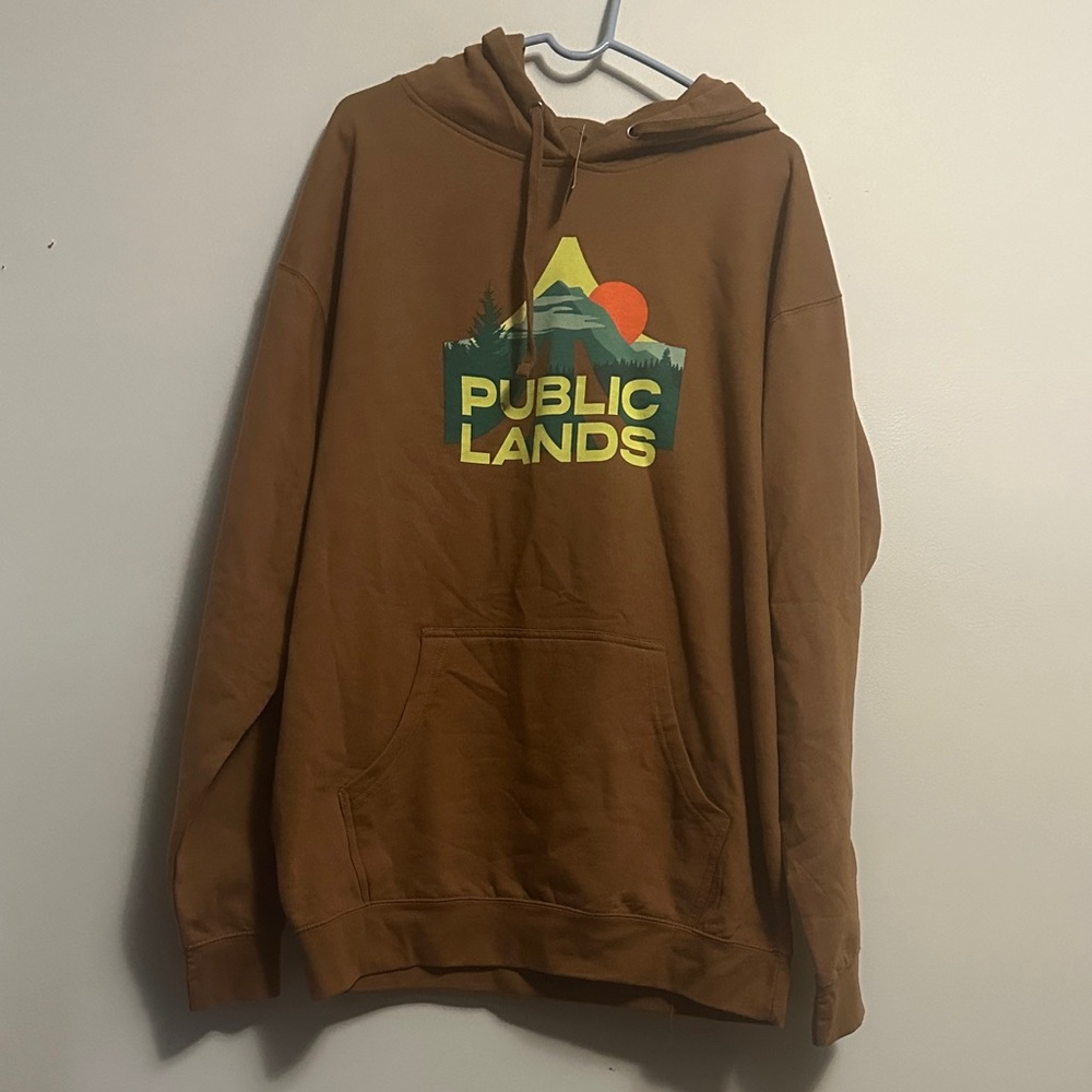 Public Lands Brown Men’s Graphic Hoodie Hooded Sweater 2X